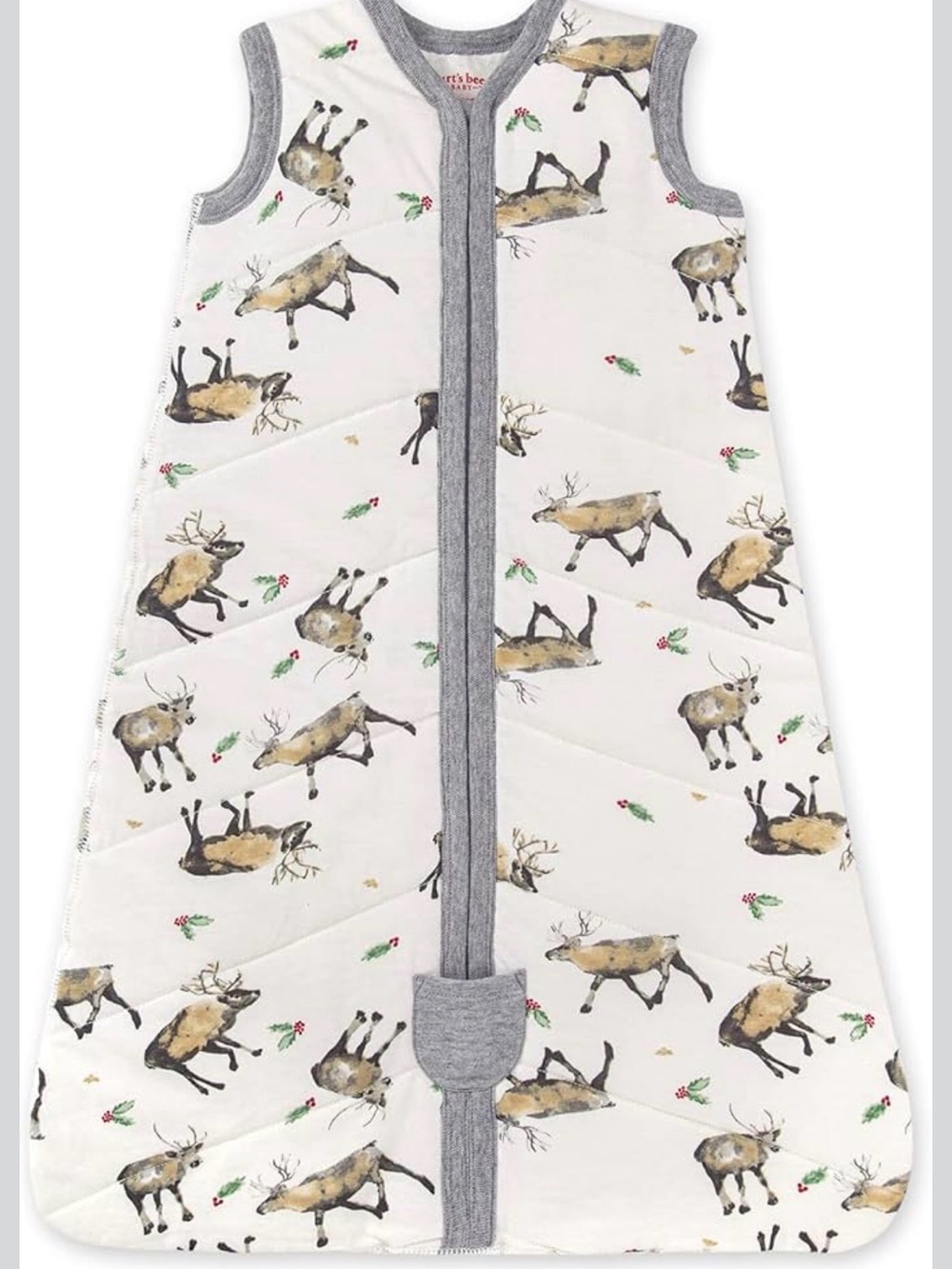 Burts Bees Beekeeper Wearable Blanket Sleepsack Medium 6-12 Months Moose Print